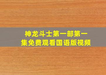 神龙斗士第一部第一集免费观看国语版视频