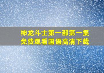 神龙斗士第一部第一集免费观看国语高清下载