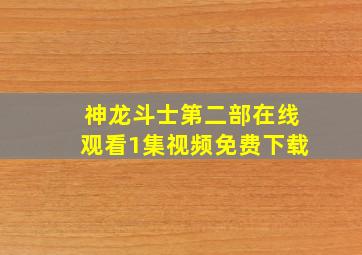 神龙斗士第二部在线观看1集视频免费下载