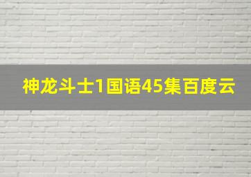 神龙斗士1国语45集百度云