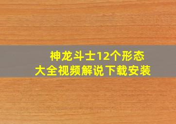 神龙斗士12个形态大全视频解说下载安装