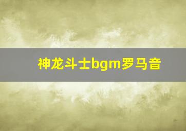 神龙斗士bgm罗马音