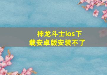 神龙斗士ios下载安卓版安装不了