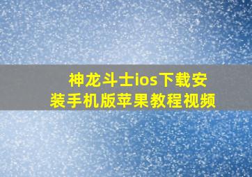 神龙斗士ios下载安装手机版苹果教程视频