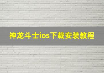 神龙斗士ios下载安装教程