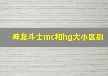 神龙斗士mc和hg大小区别