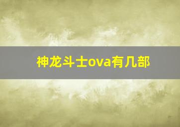 神龙斗士ova有几部