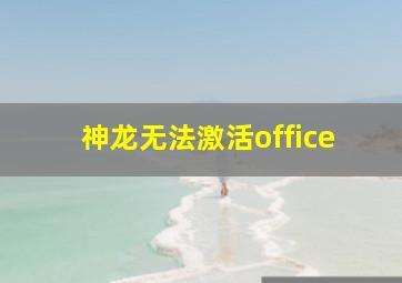 神龙无法激活office