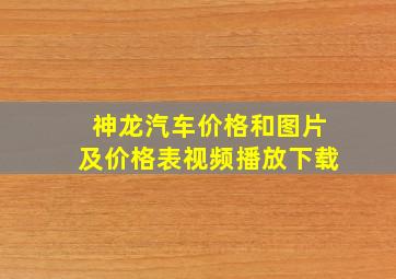 神龙汽车价格和图片及价格表视频播放下载