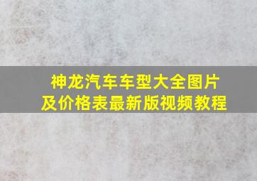 神龙汽车车型大全图片及价格表最新版视频教程