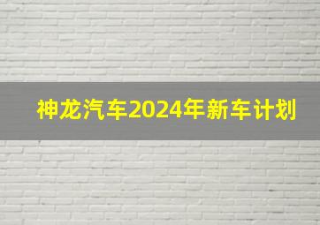 神龙汽车2024年新车计划