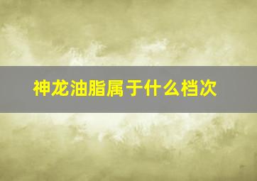 神龙油脂属于什么档次