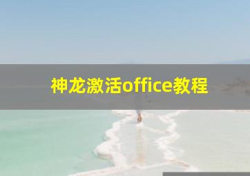 神龙激活office教程