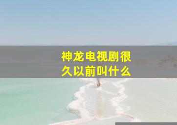 神龙电视剧很久以前叫什么