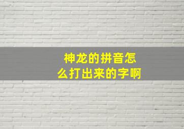 神龙的拼音怎么打出来的字啊