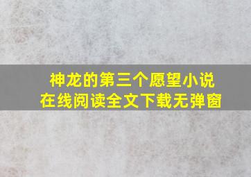 神龙的第三个愿望小说在线阅读全文下载无弹窗