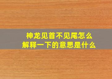 神龙见首不见尾怎么解释一下的意思是什么