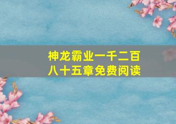 神龙霸业一千二百八十五章免费阅读