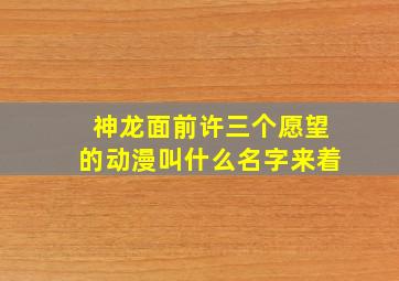 神龙面前许三个愿望的动漫叫什么名字来着