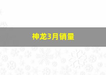 神龙3月销量