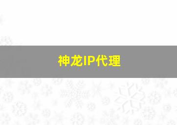 神龙IP代理