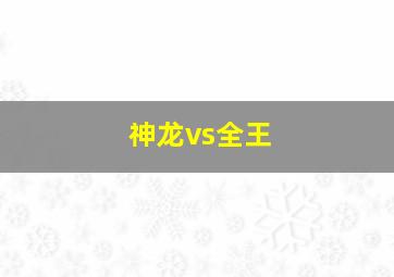 神龙vs全王