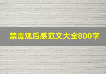 禁毒观后感范文大全800字