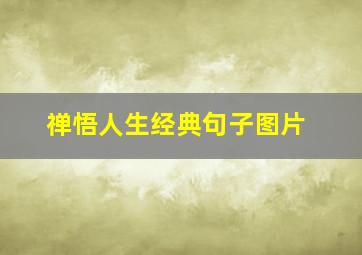 禅悟人生经典句子图片