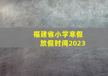 福建省小学寒假放假时间2023