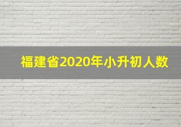 福建省2020年小升初人数