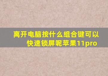 离开电脑按什么组合键可以快速锁屏呢苹果11pro