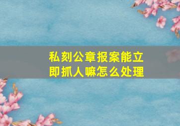 私刻公章报案能立即抓人嘛怎么处理