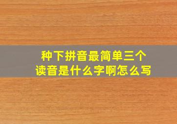 种下拼音最简单三个读音是什么字啊怎么写