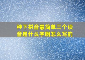 种下拼音最简单三个读音是什么字啊怎么写的