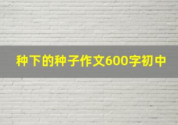 种下的种子作文600字初中