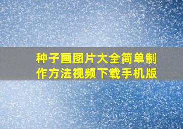 种子画图片大全简单制作方法视频下载手机版