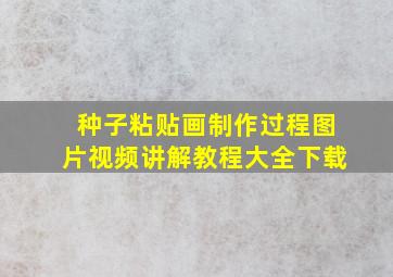 种子粘贴画制作过程图片视频讲解教程大全下载