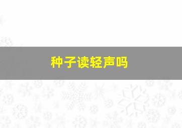 种子读轻声吗