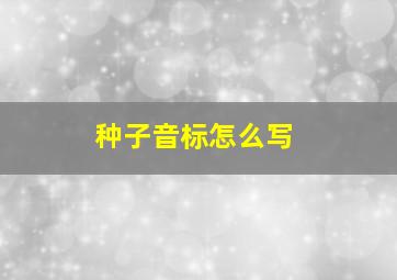 种子音标怎么写