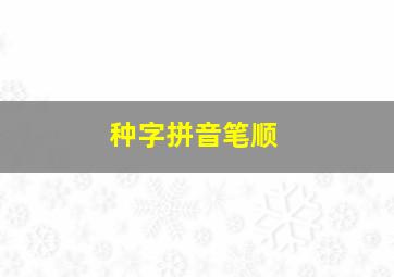 种字拼音笔顺