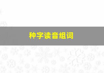 种字读音组词