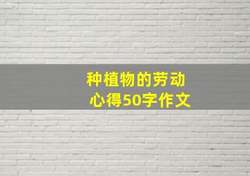 种植物的劳动心得50字作文