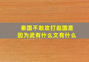 秦国不敢攻打赵国是因为武有什么文有什么