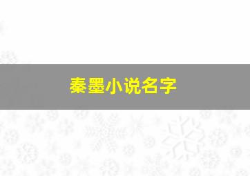 秦墨小说名字