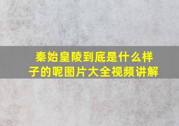 秦始皇陵到底是什么样子的呢图片大全视频讲解