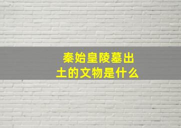 秦始皇陵墓出土的文物是什么