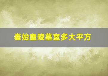 秦始皇陵墓室多大平方