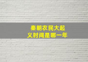 秦朝农民大起义时间是哪一年