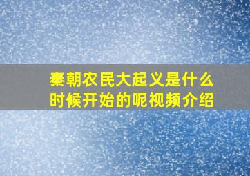 秦朝农民大起义是什么时候开始的呢视频介绍