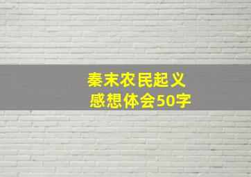 秦末农民起义感想体会50字